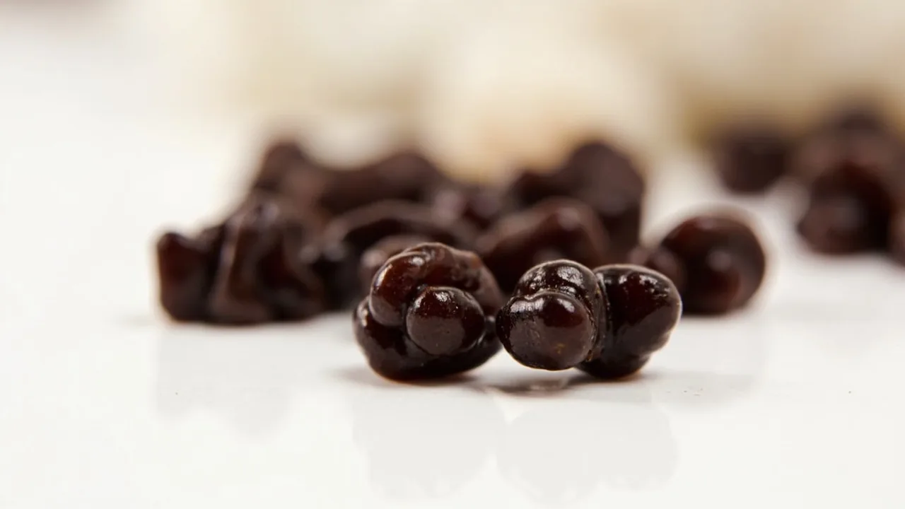 Rabbit cecotropes - soft, shiny, grapelike clusters