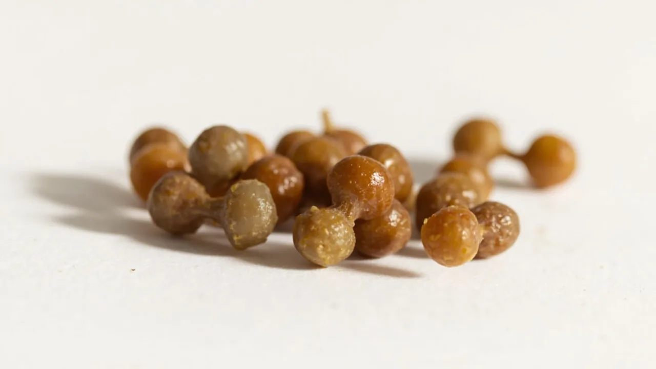 Rabbit poop chain - pellets strung together in a cluster