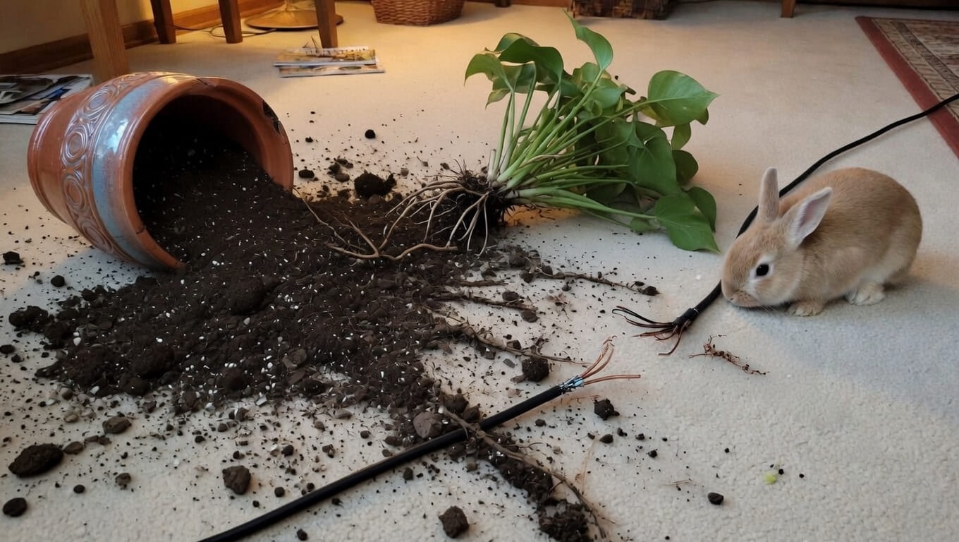 Rabbit-proofed living room