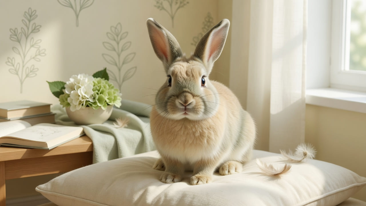 A curious rabbit looking at the camera