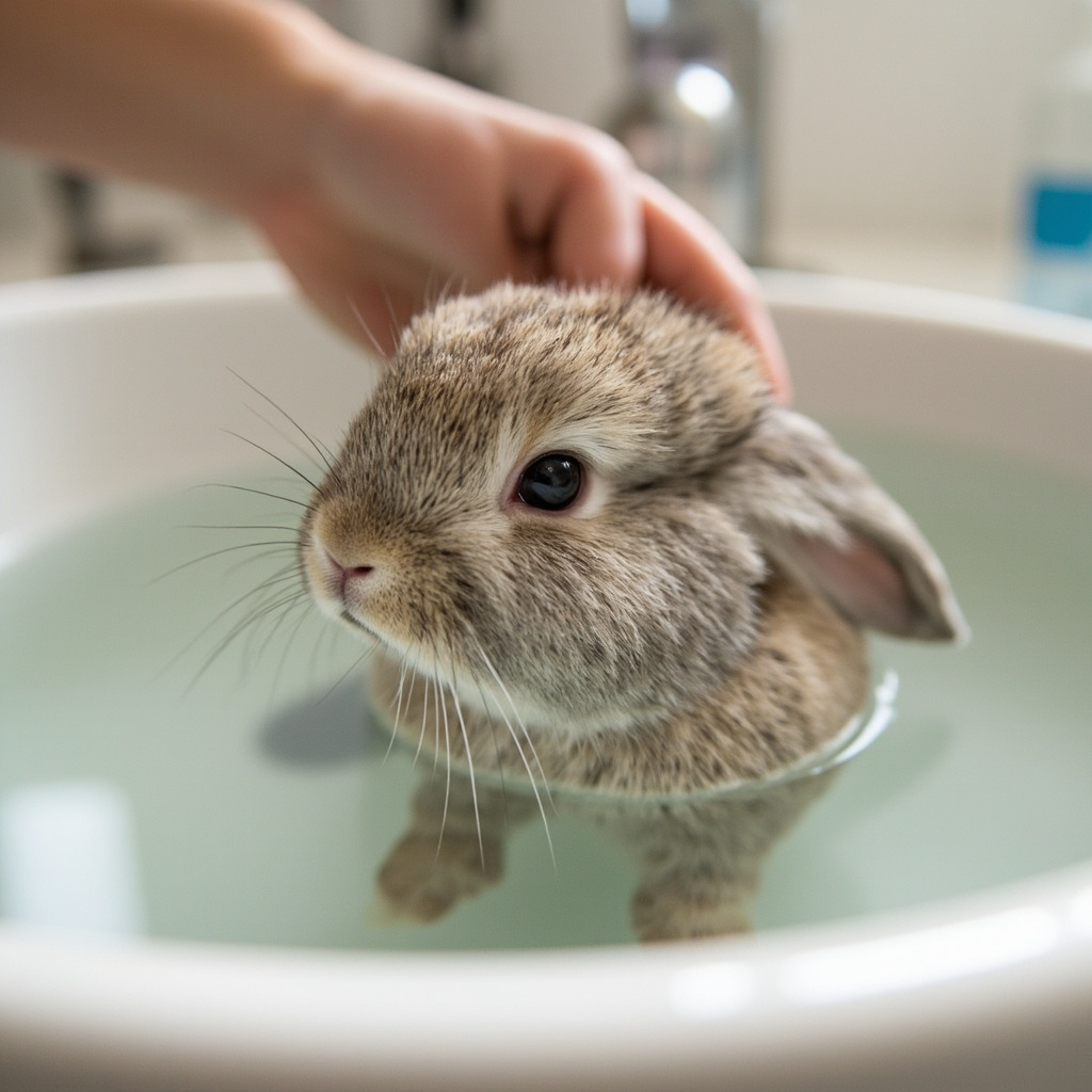 Bathing a Sick Rabbit